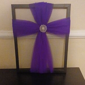 Purple Tulle Decor Frame with Silver Accent